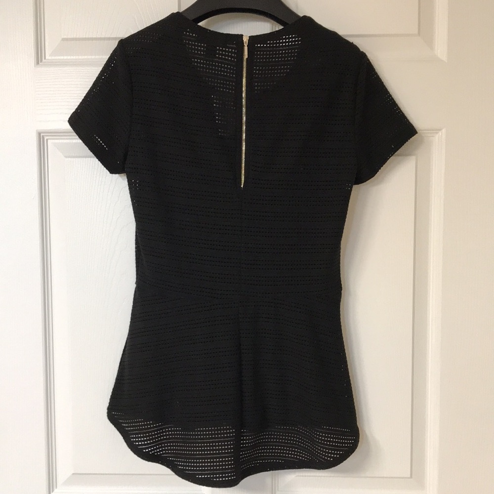 Le Chateau Black Peplum Top; Semi-Sheer; Removable Cami; New with Tags; Size XS - Picture 4 of 16